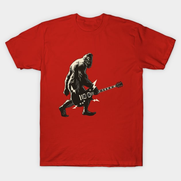 Bigfoot loves rock and roll T-Shirt by sparrowski